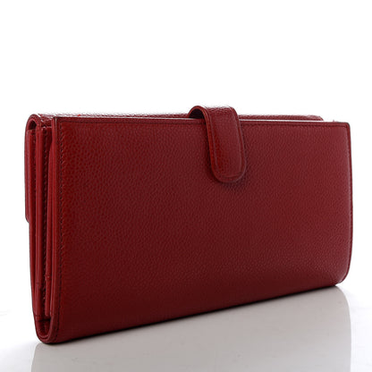Chanel Caviar Timeless CC French Long Wallet Red 3 of 8