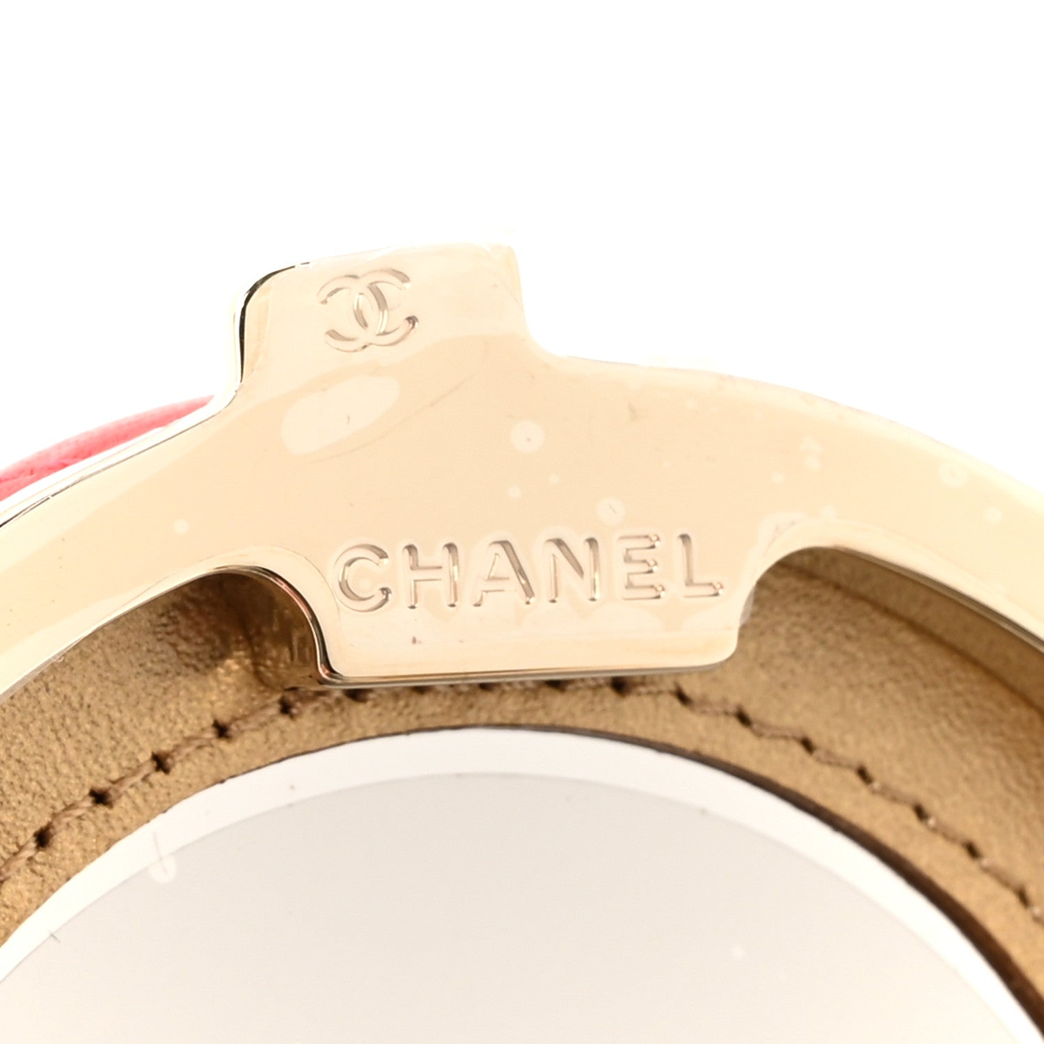 Chanel Lambskin Enamel Quilted Round Poker Chip Clutch With Chain Red White 6 of 11