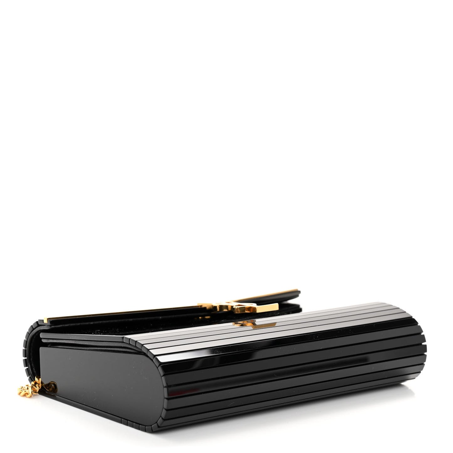 Plexiglass Monogram Vicky Minaudiere Clutch Black