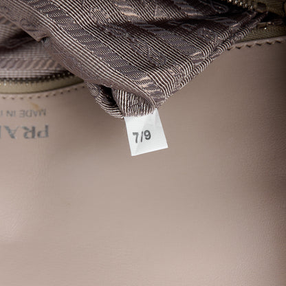Prada Soft Calfskin Impunture Diagramme Large Chain Flap Shoulder Bag Pomice 8 of 11