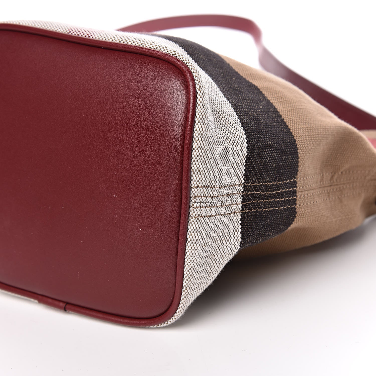 Burberry Canvas Mega Check Mini Ashby Tassel Crossbody Burgundy Red 15 of 15