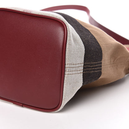 Burberry Canvas Mega Check Mini Ashby Tassel Crossbody Burgundy Red 15 of 15