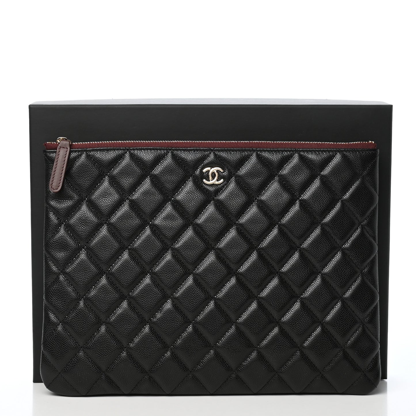 Caviar Quilted Medium Cosmetic Case Black