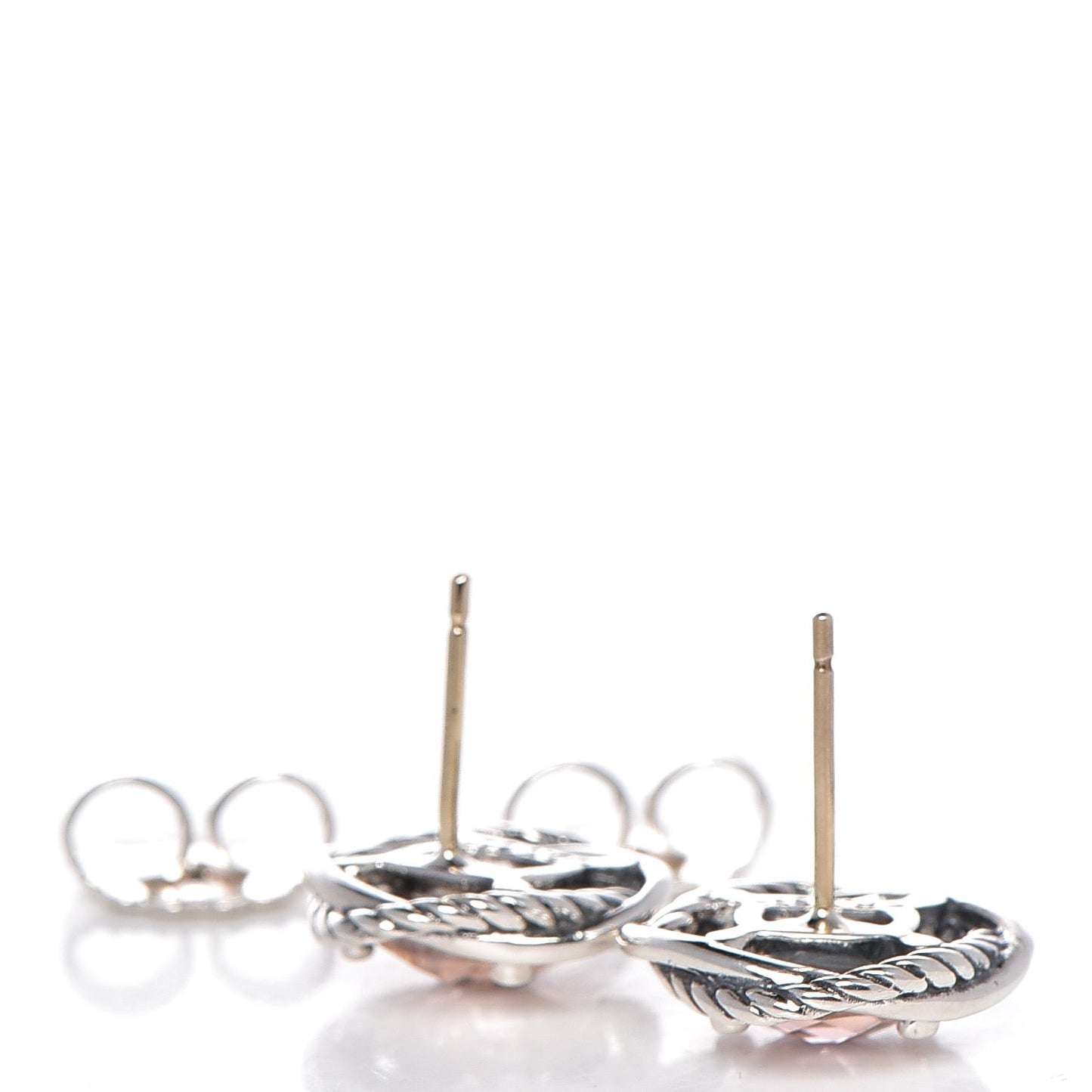 Sterling Silver Morganite 7mm Infinity Earrings