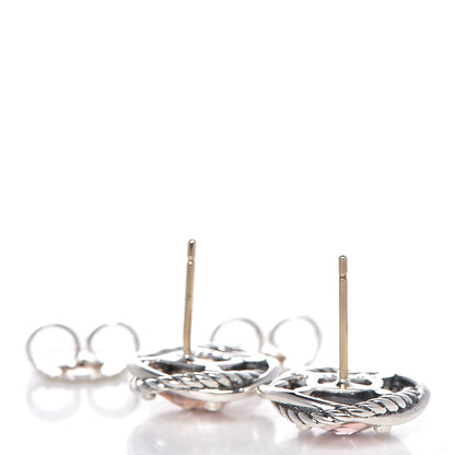 David Yurman Sterling Silver Morganite 7mm Infinity Earrings 3 of 6