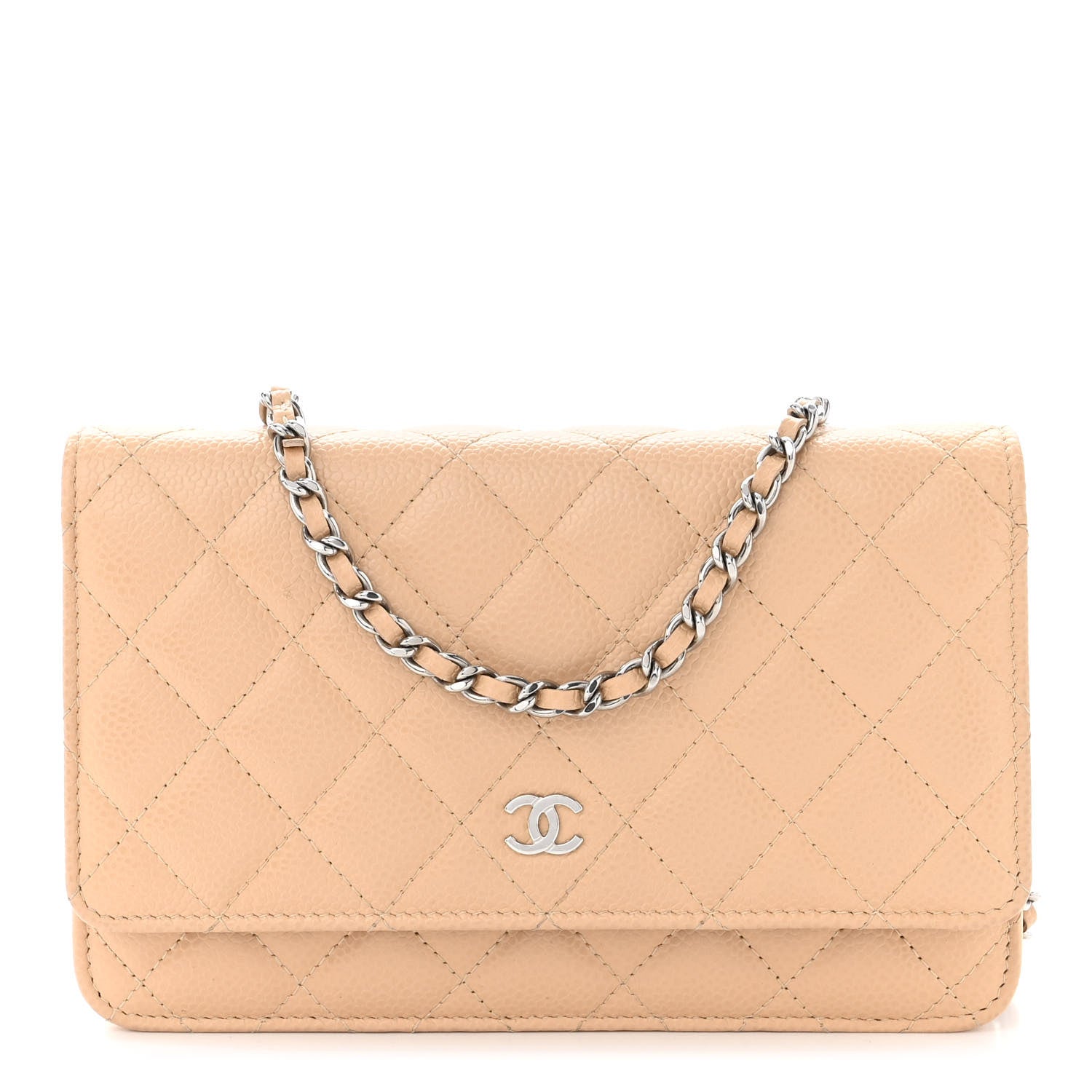 Chanel Caviar Quilted Wallet on Chain WOC Beige Clair 1 of 11