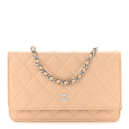 Chanel Caviar Quilted Wallet on Chain WOC Beige Clair 1 of 11