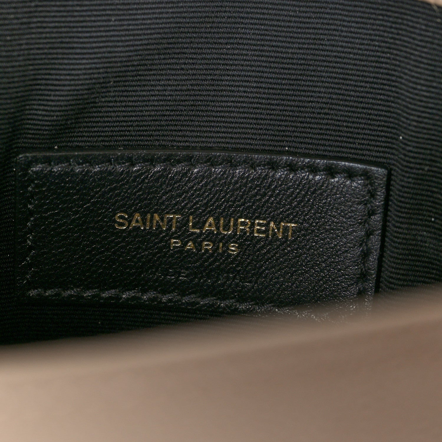 Saint Laurent Grain De Poudre Uptown Pouch Dark Beige 6 of 9