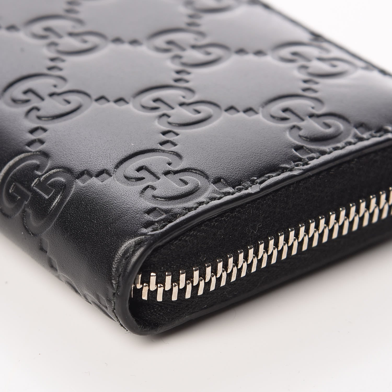 Gucci Guccissima Zip Around Card Case Black 8 of 9