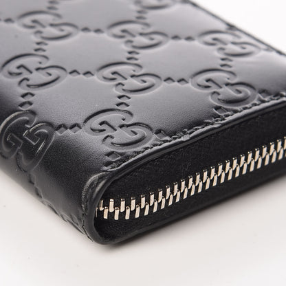 Gucci Guccissima Zip Around Card Case Black 8 of 9