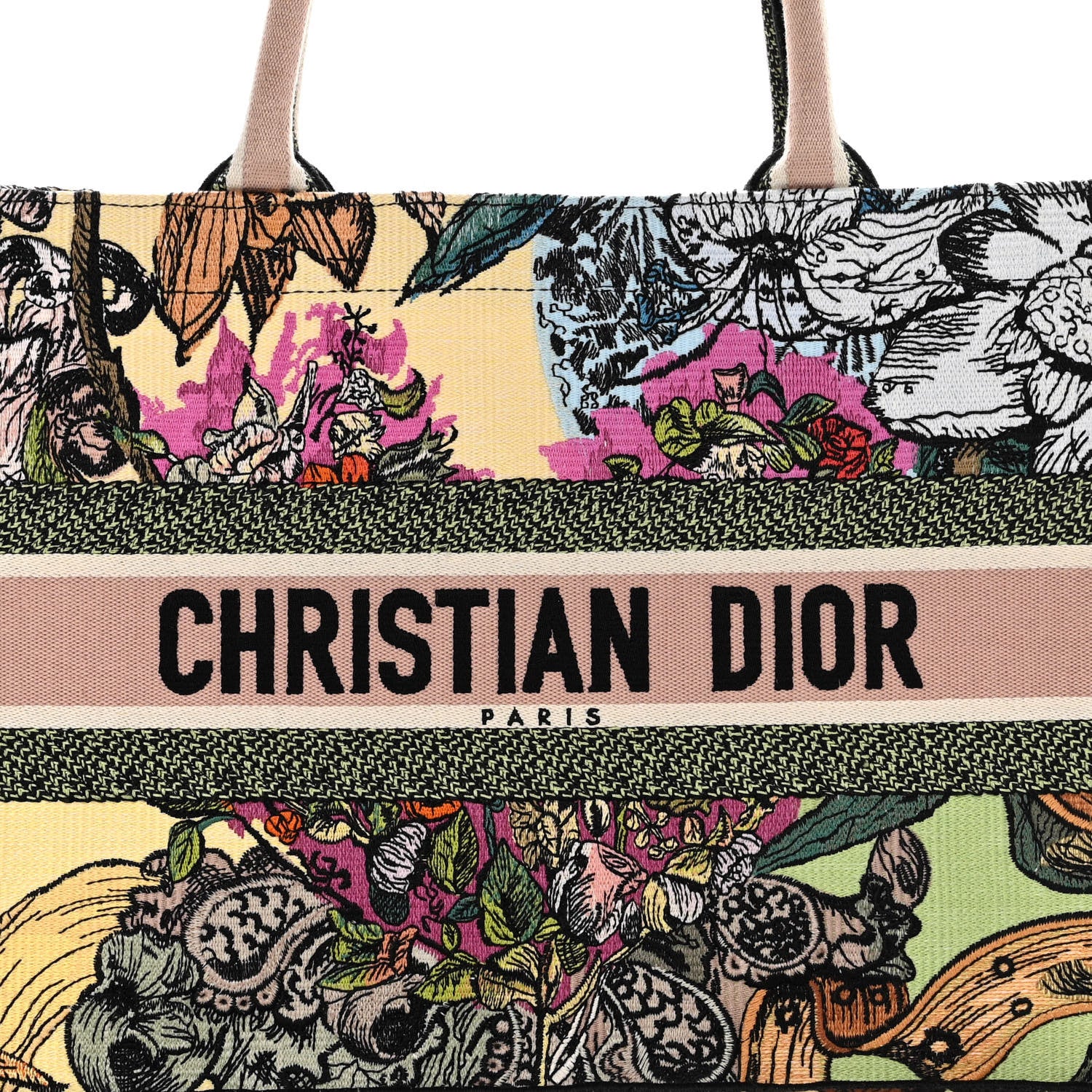 Christian Dior Canvas Embroidered Medium Coeur En Fleurs Book Tote Multicolor 7 of 12