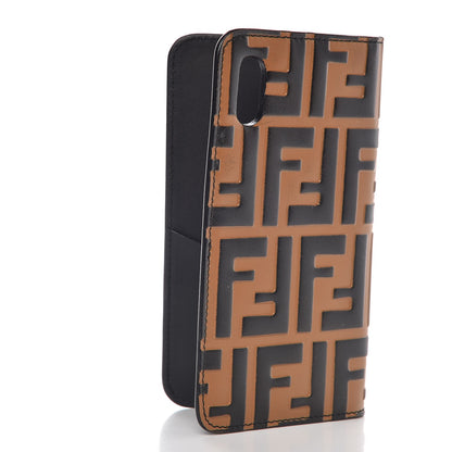 Fendi Calfskin FF Embossed IPhone X Case Tobacco 3 of 8