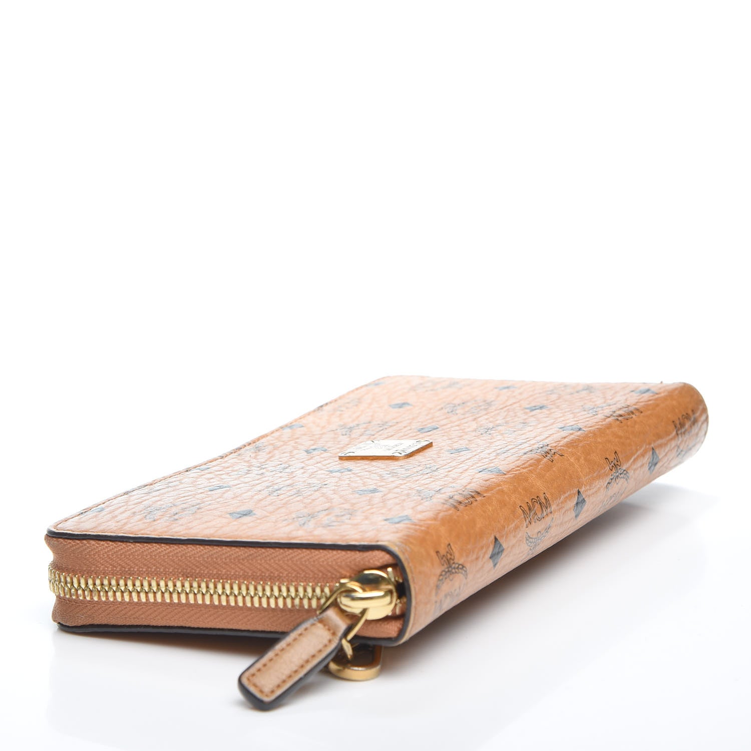 MCM Visetos Large Zip Around Wallet Cognac 3 of 6