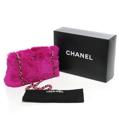Chanel Rabbit Fur Shoulder Bag Fuchsia 5 of 8