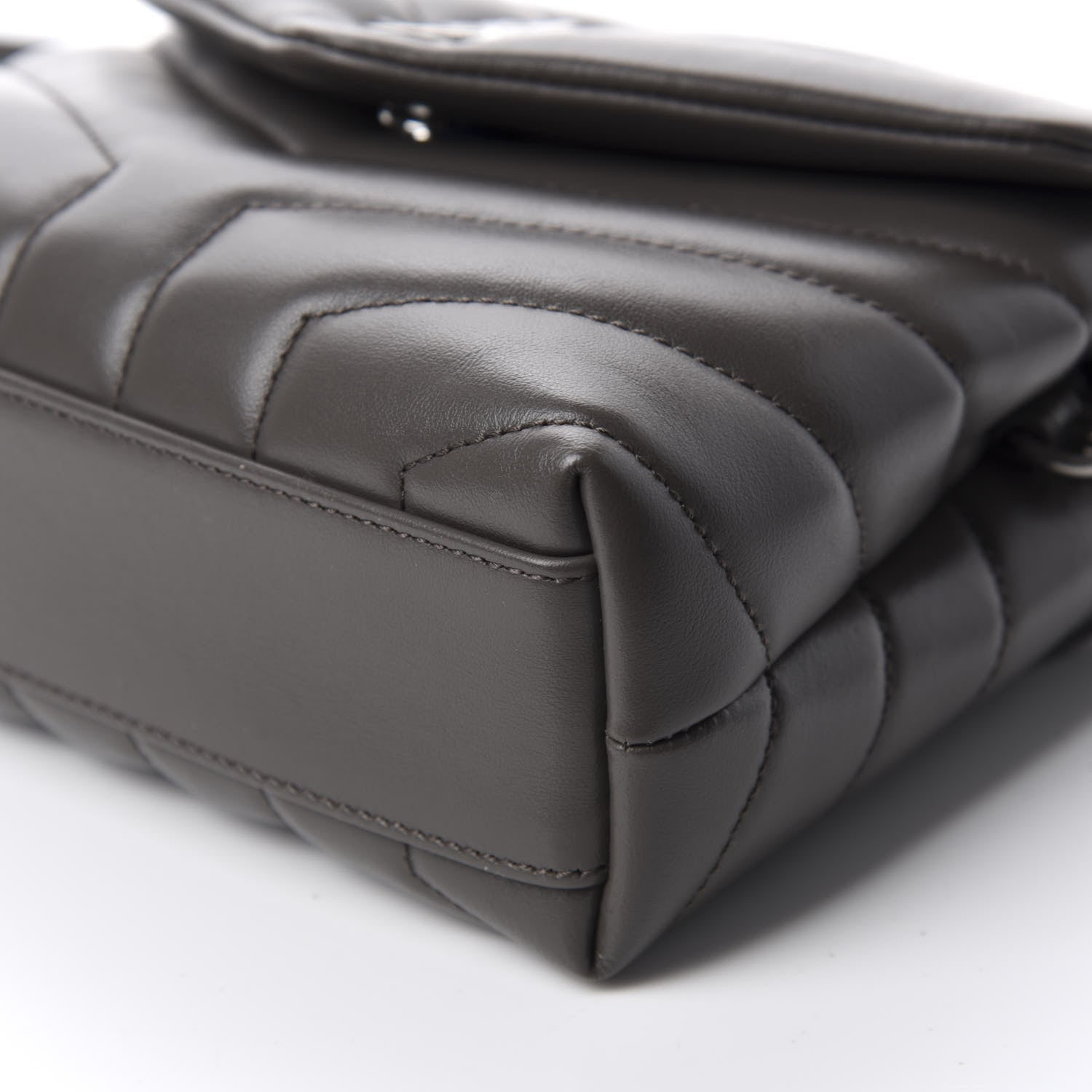 Saint Laurent Calfskin Y Quilted Monogram Toy Loulou Crossbody Bag Earth 7 of 12