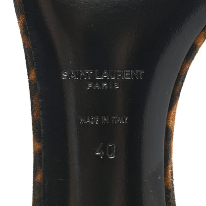 Saint Laurent Calf Hair Leopard Print Amber Ankle Strap Sandals 40 Brown 6 of 9