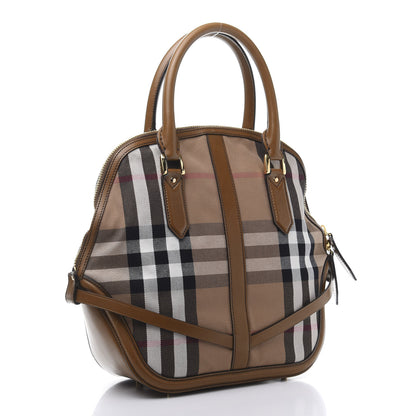 Burberry Bridle Calfskin House Check Owl Medium Orchard Bowling Bag Brown Ochre 3 of 13