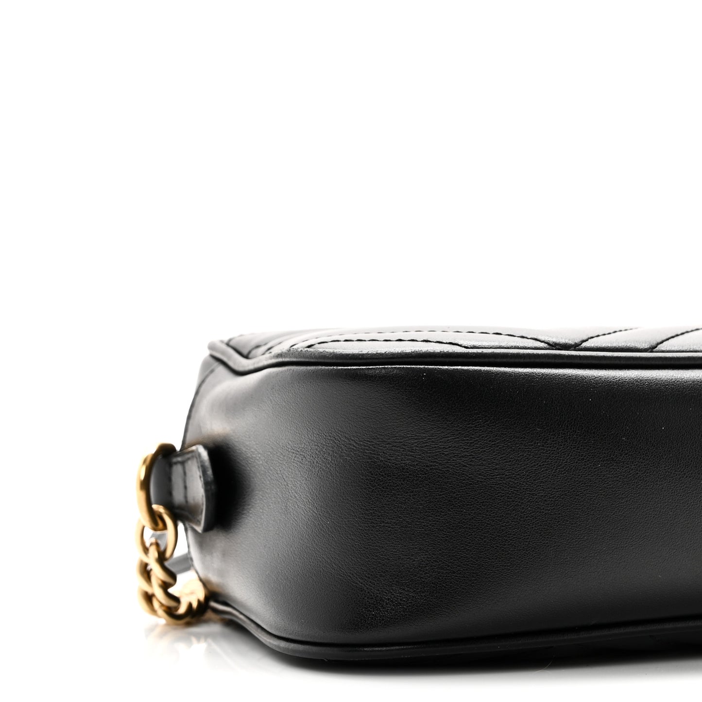 Calfskin Matelasse Small GG Marmont Chain Shoulder Bag Black