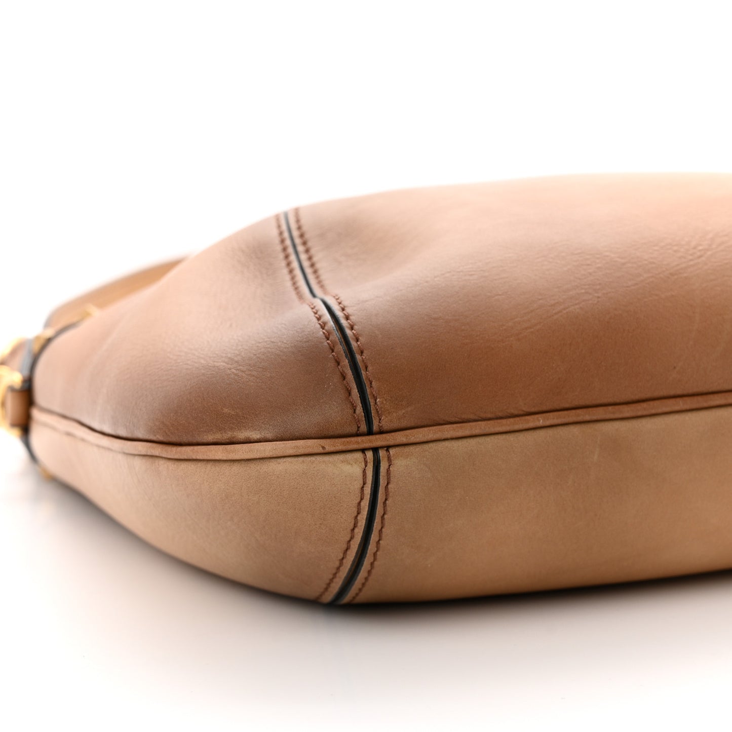 Buffed Calfskin Medium Twinkle Studs Hobo Camel