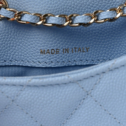 Chanel Caviar Quilted Mini Chain Belt Bag Light Blue 6 of 7