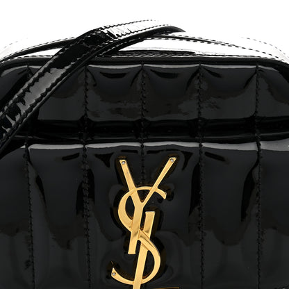Saint Laurent Patent Matelasse Monogram Toy Vicky Camera Bag Black 8 of 12