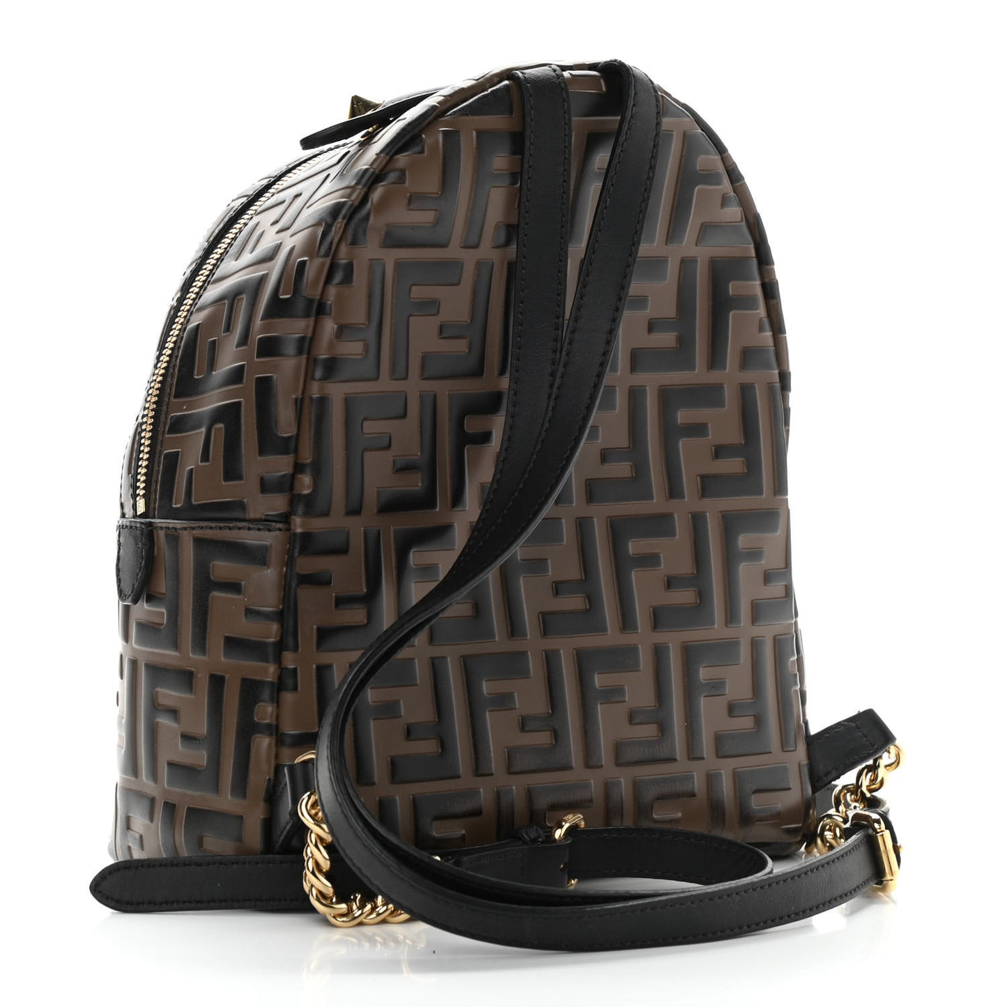 Vitello Bi-Color FF 1974 Embossed Mini Backpack Maya Black