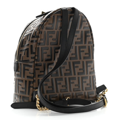 Fendi Vitello Bi-Color FF 1974 Embossed Mini Backpack Maya Black 3 of 11