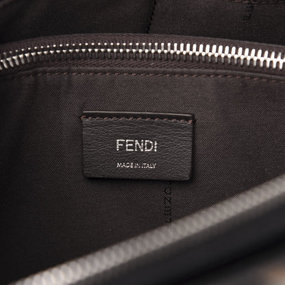 Fendi Vitello Dolce Bi-Color FF 1974 Embossed Medium By The Way Boston Bag Black Maya 6 of 10