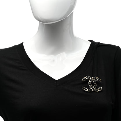 Chanel Lambskin Chain CC Brooch Black Gold 2 of 5