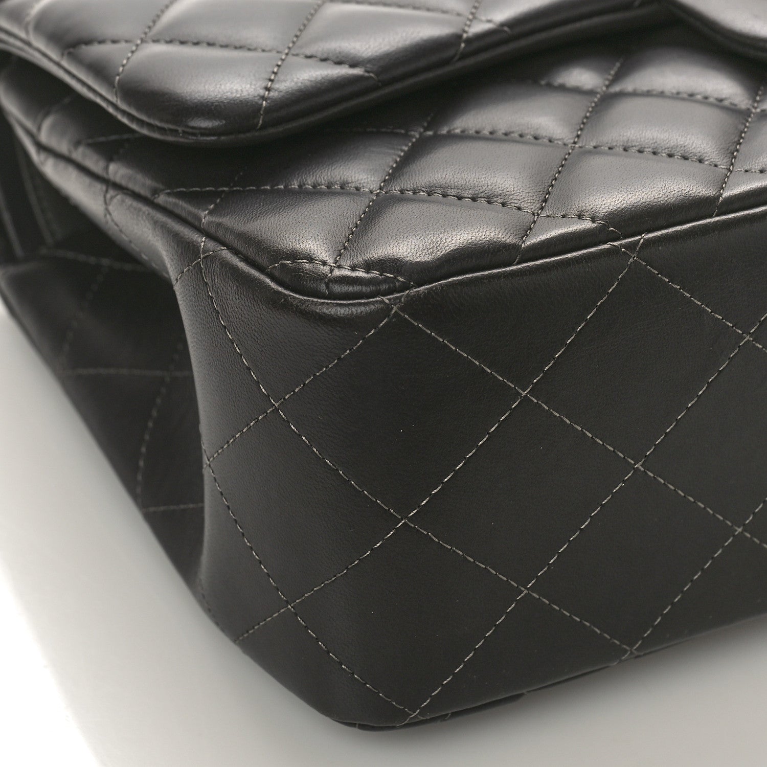 Chanel Lambskin Quilted Jumbo Double Flap Charcoal Grey 8 of 14