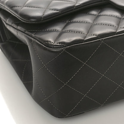 Chanel Lambskin Quilted Jumbo Double Flap Charcoal Grey 8 of 14