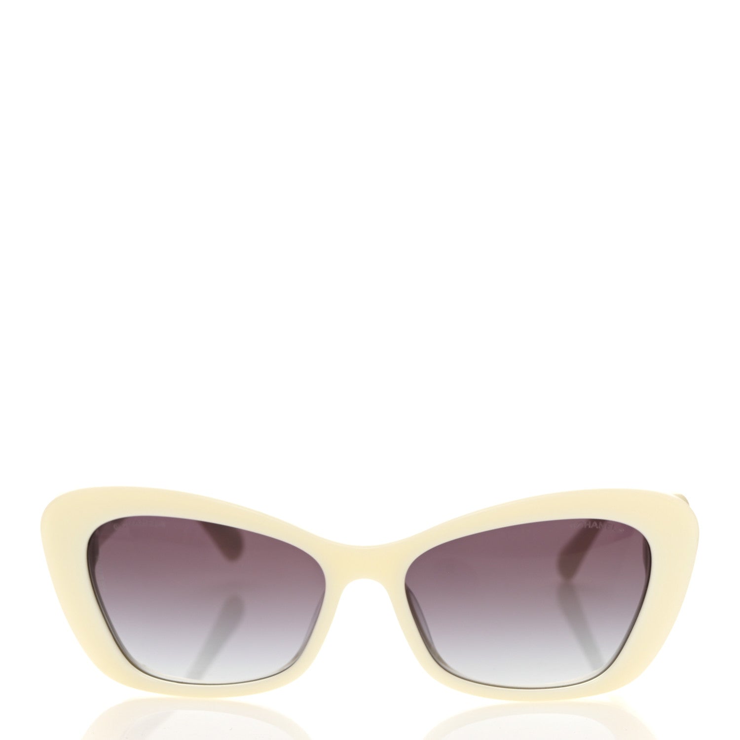Chanel Acetate Pearl Cat Eye CC Sunglasses 5481-H White 2 of 8