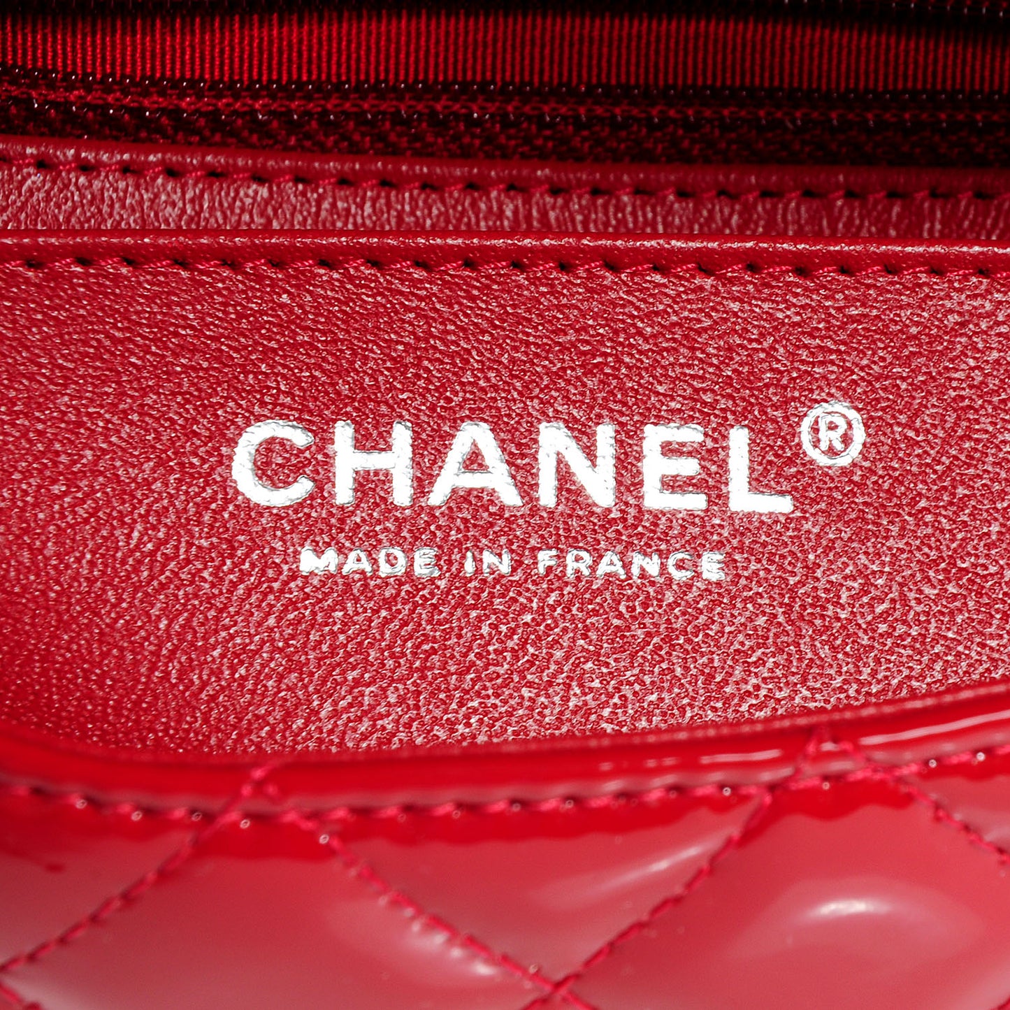 Patent Quilted Mini Flap Red
