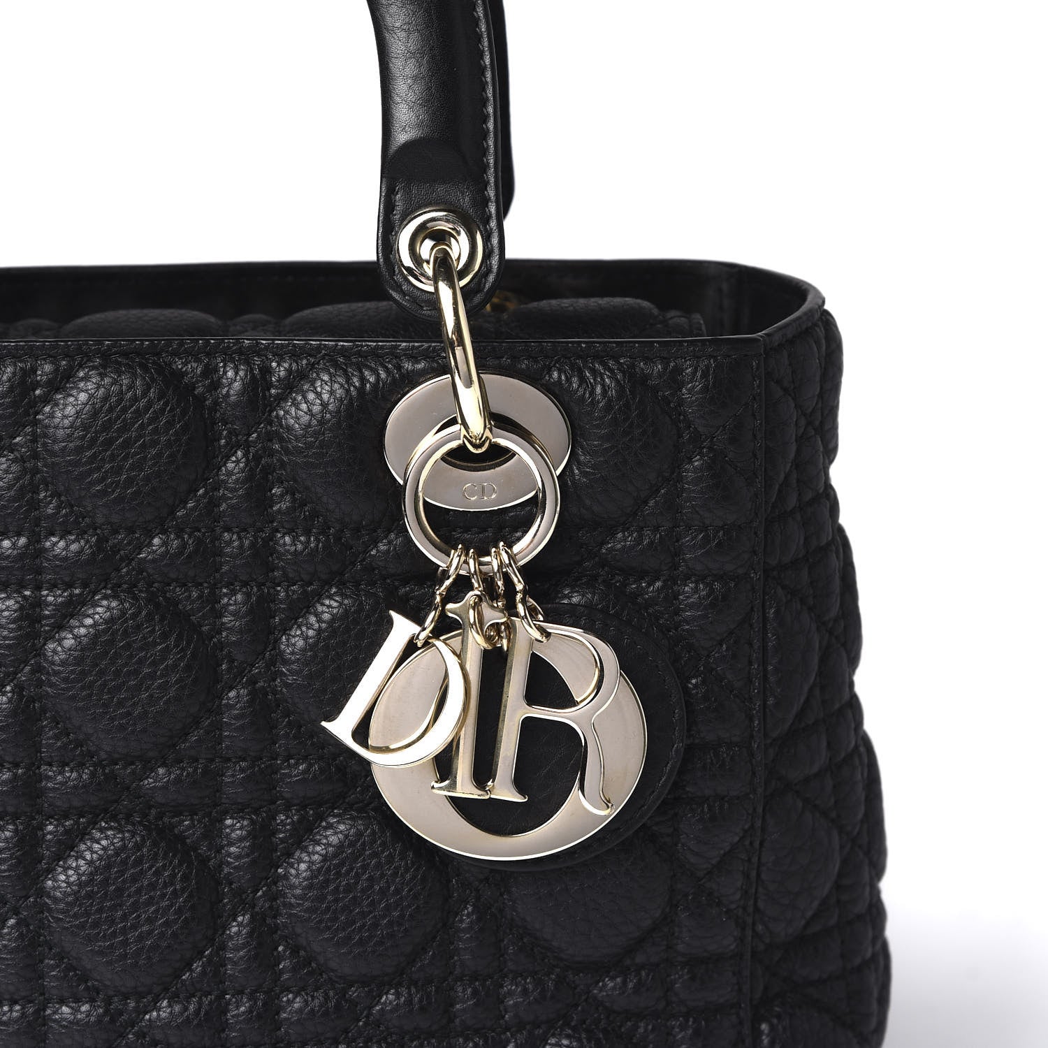Christian Dior Grained Calfskin Cannage Medium Supple Lady Dior Black 10 of 10