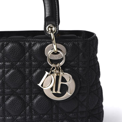 Christian Dior Grained Calfskin Cannage Medium Supple Lady Dior Black 10 of 10