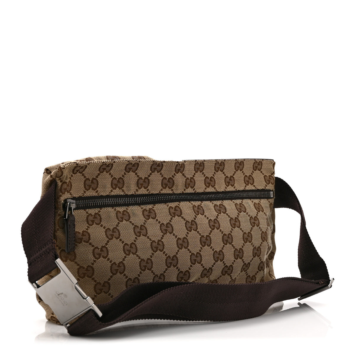 Gucci GG Monogram Double Pocket Belt Bag Dark Brown 3 of 10