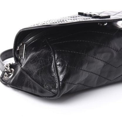 Saint Laurent Crinkled Calfskin Matelasse Monogram Niki Body Bag Black 7 of 8