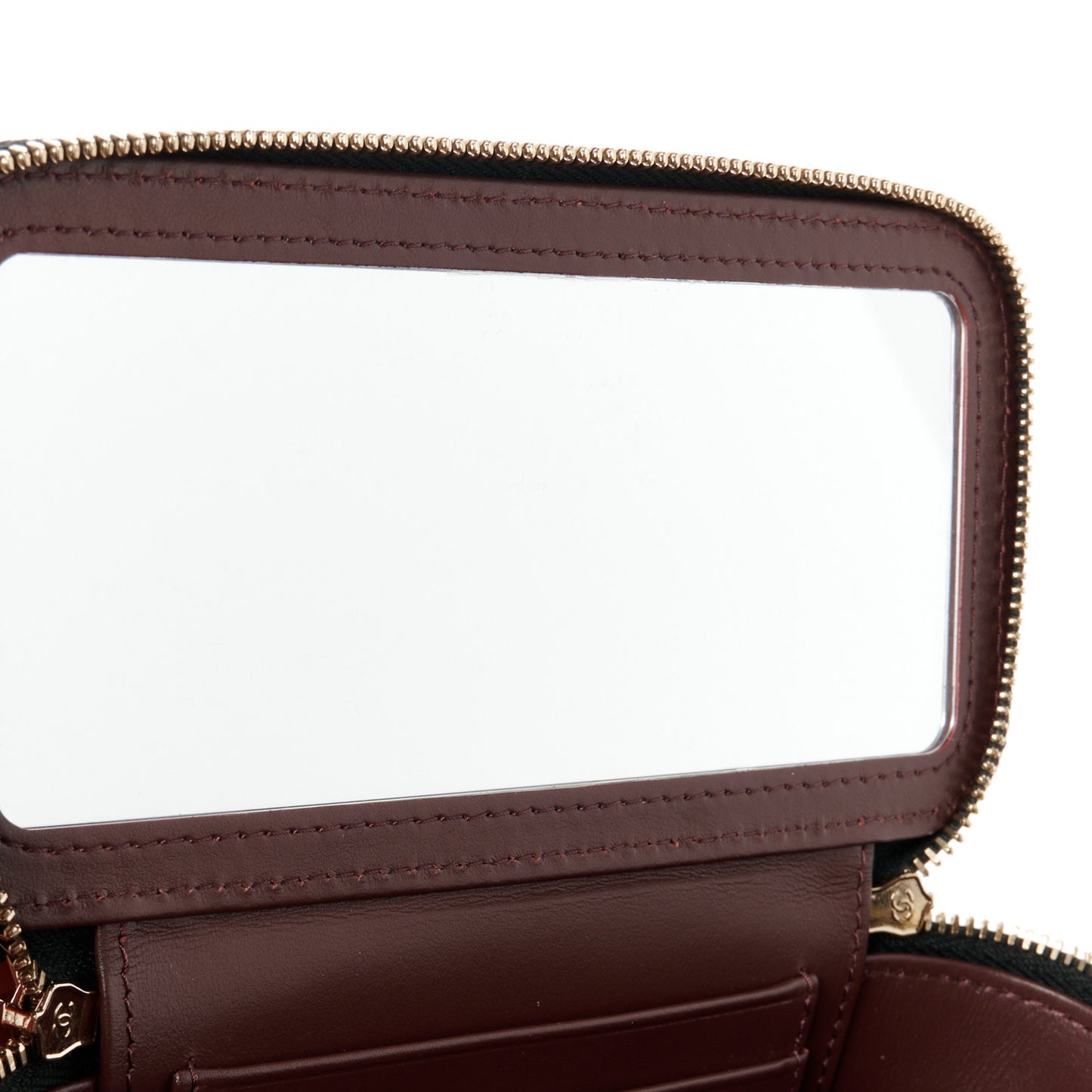 Caviar Quilted Small Vanity Case With Chain Black