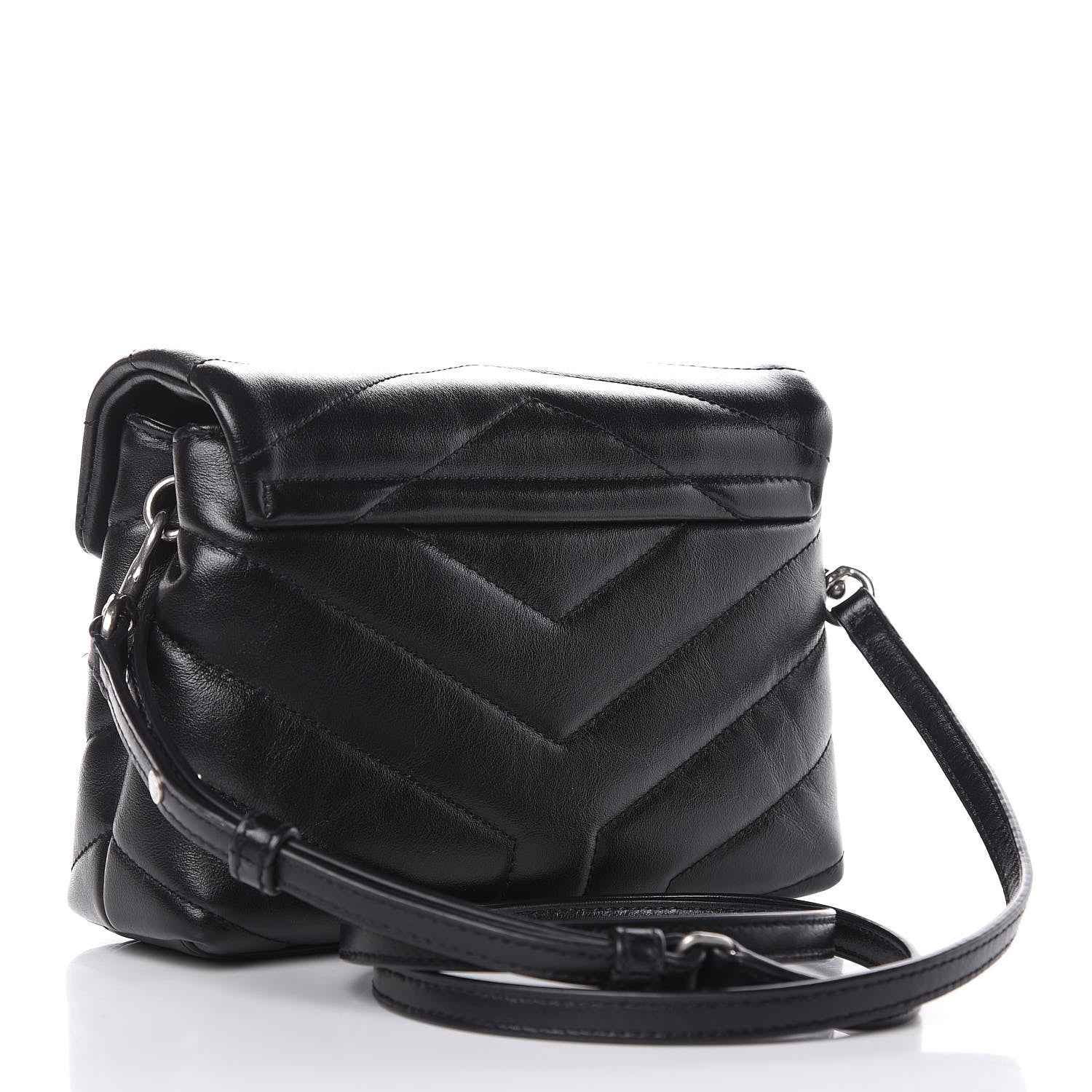 Saint Laurent Calfskin Y Quilted Monogram Toy Loulou Crossbody Bag Black 3 of 9