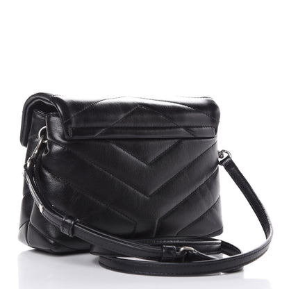 Saint Laurent Calfskin Y Quilted Monogram Toy Loulou Crossbody Bag Black 3 of 9