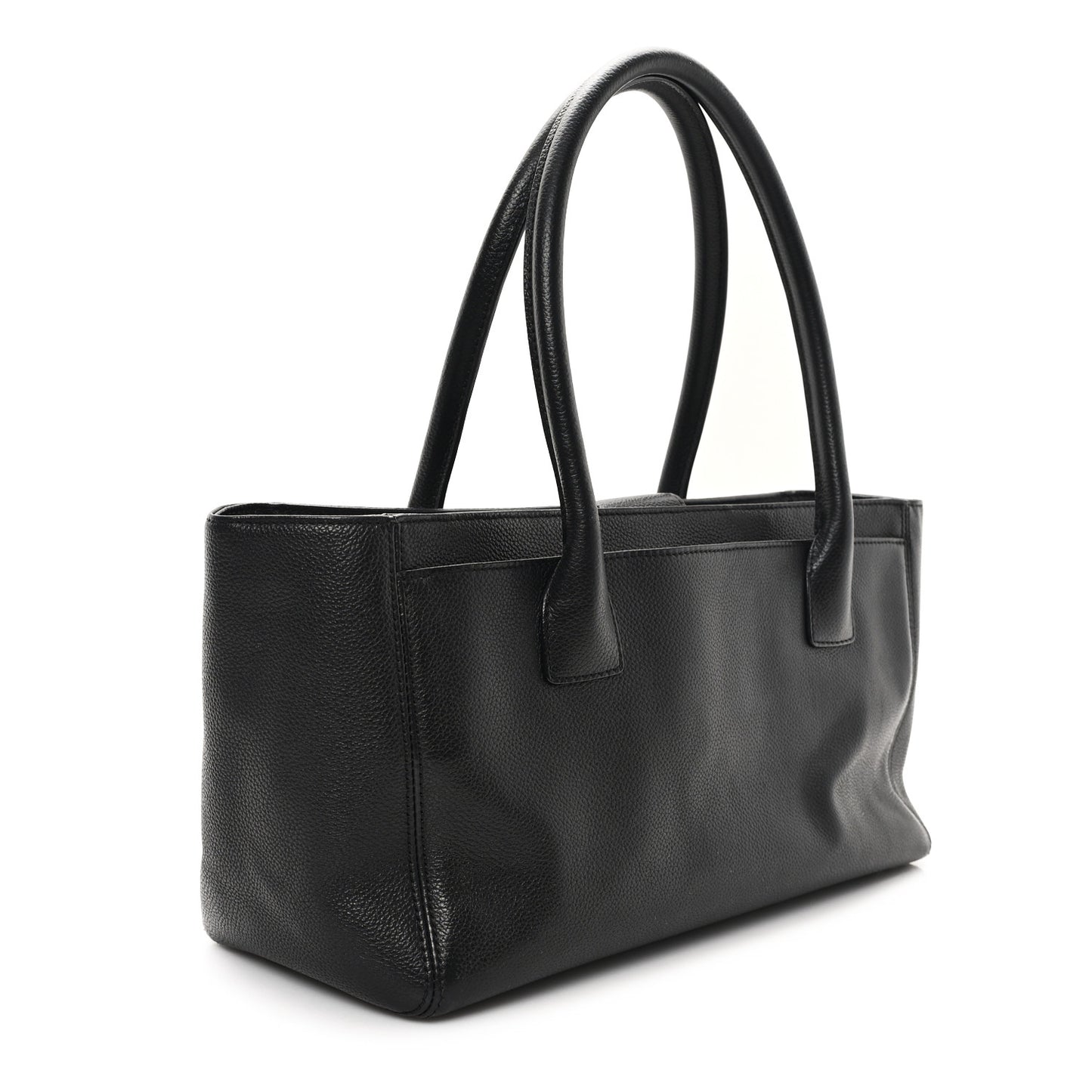 Calfskin Small Cerf Executive Shopper Tote Black