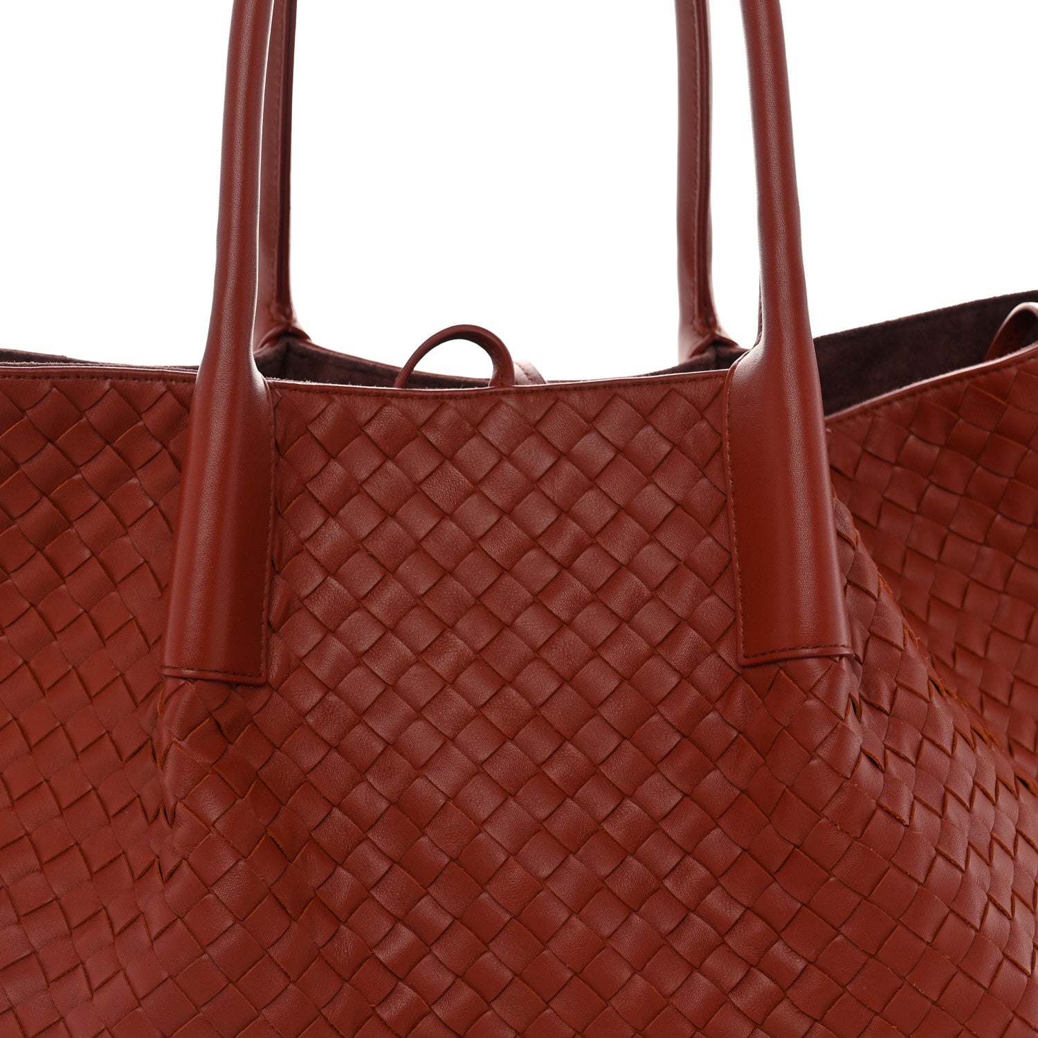 Bottega Veneta Calfskin Intrecciato Large Pinacoteca Reversible Tote Rust Deep Mahogany 8 of 10