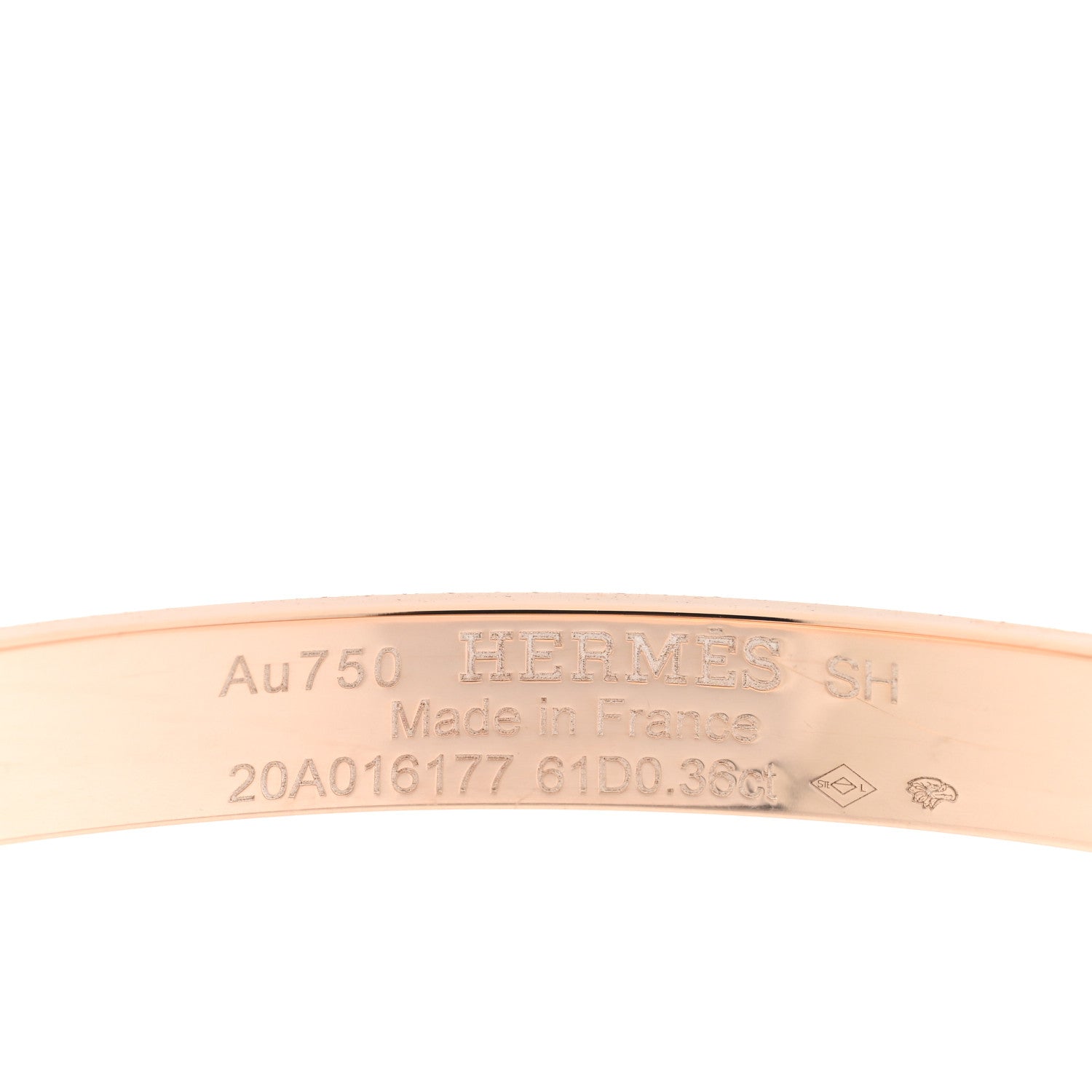 Hermes 18K Rose Gold Diamond PM Kelly Pave Bracelet SH 3 of 3