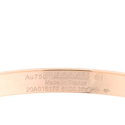 Hermes 18K Rose Gold Diamond PM Kelly Pave Bracelet SH 3 of 3