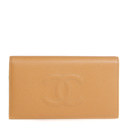 Chanel Caviar Timeless CC Yen Wallet Beige 1 of 7