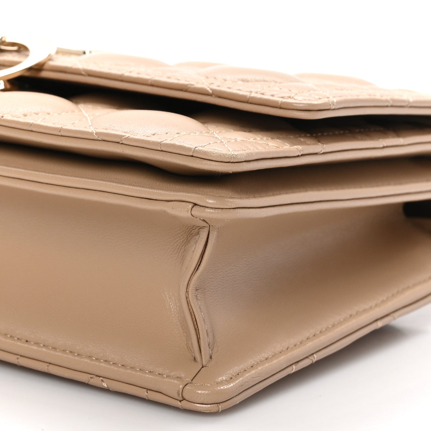 Lambskin Cannage My Dior Top Handle Bag Beige