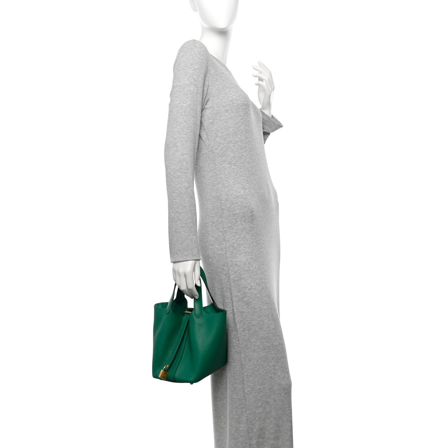 Hermes Taurillon Clemence Picotin Lock 18 Vert Vertigo 2 of 11