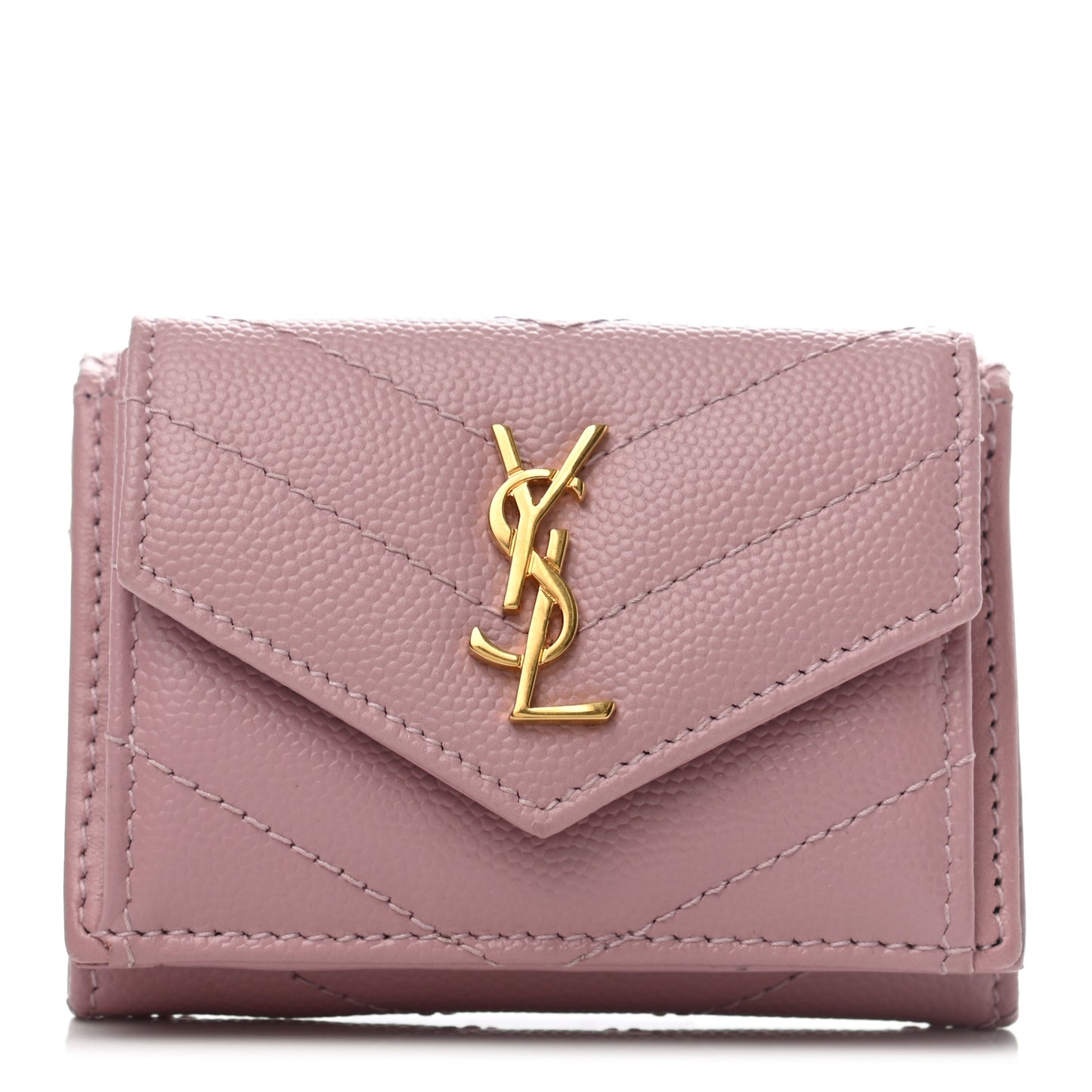 Grain De Poudre Matelasse Chevron Monogram Tiny Wallet Tender Pink