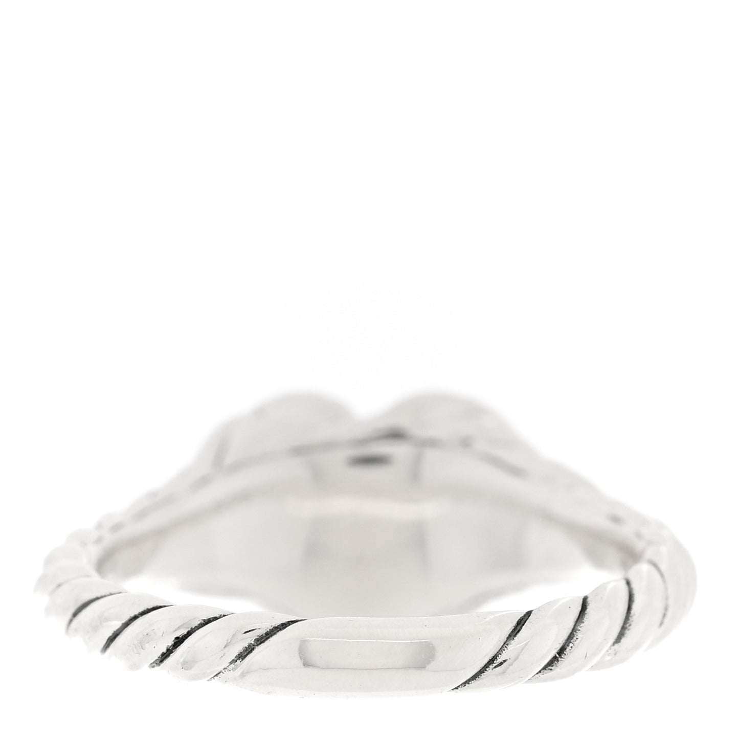 Sterling Silver 9mm Sculpted Cable Heart Pinky Ring