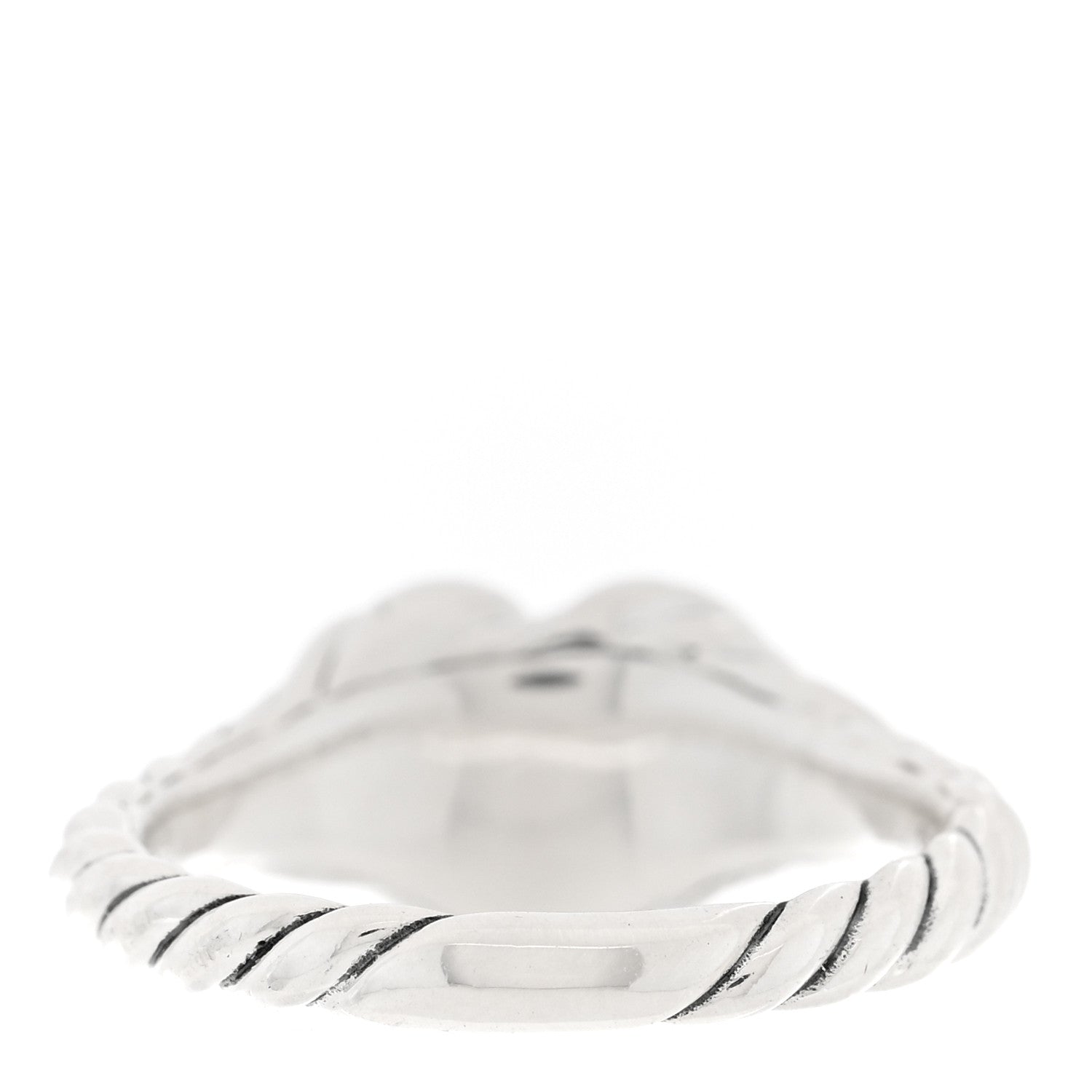 David Yurman Sterling Silver 9mm Sculpted Cable Heart Pinky Ring 3 of 5